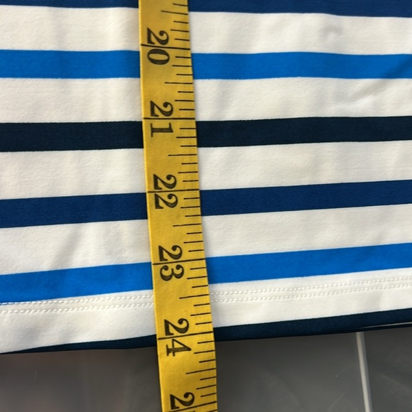 NEW SPANX Ocean Stripe Coastal Blue SMALL Swim Sun Rash Protection Shirt UPF 50+ - Picture 4 of 7
